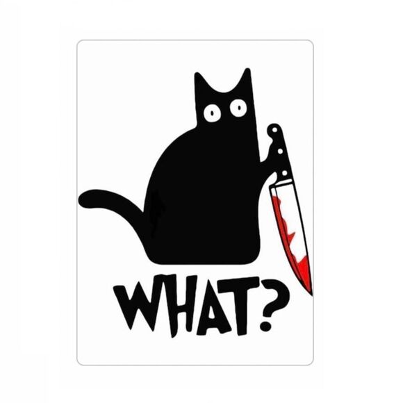"What?” Murder Cat Magnet - Picture 1 of 2